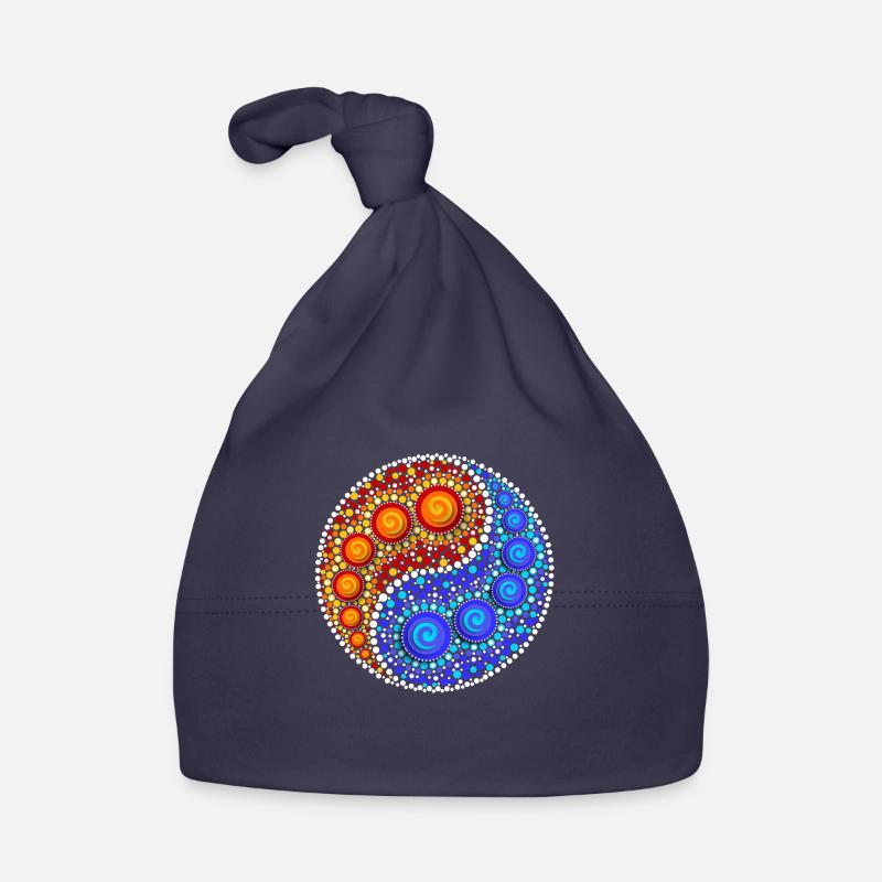 Yin Yang, Elements, Dot Art, Mosaic, Spiral Organic Baby Cap