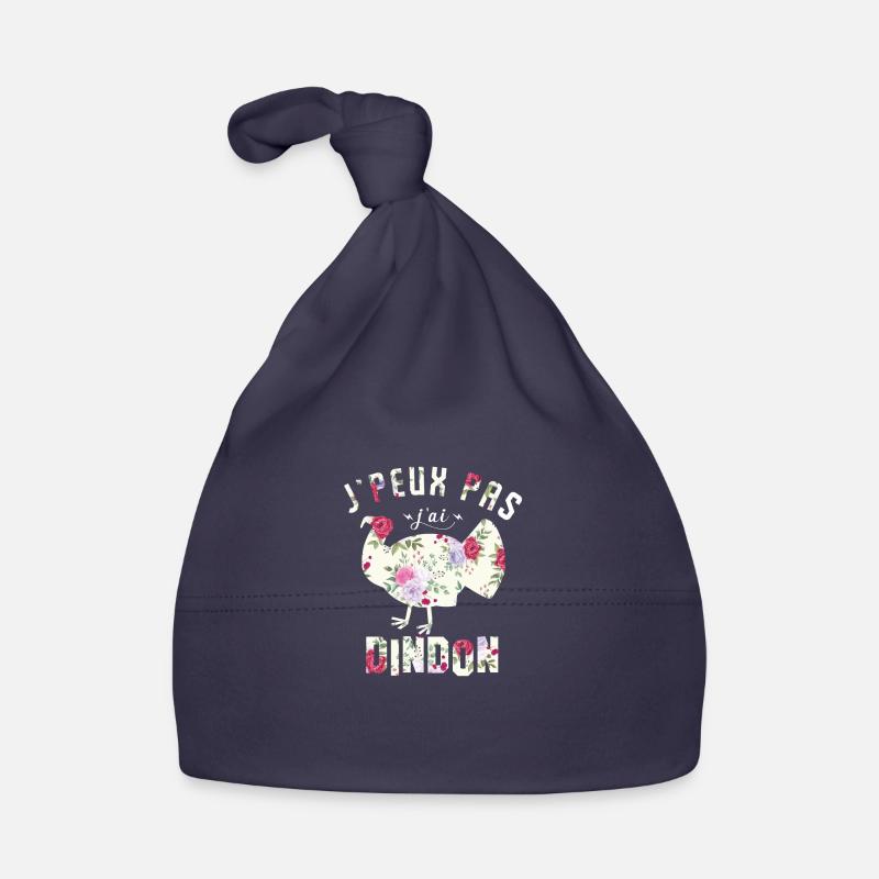 j'peux pas j'ai dindon - Bonnet bio Bébé - marine