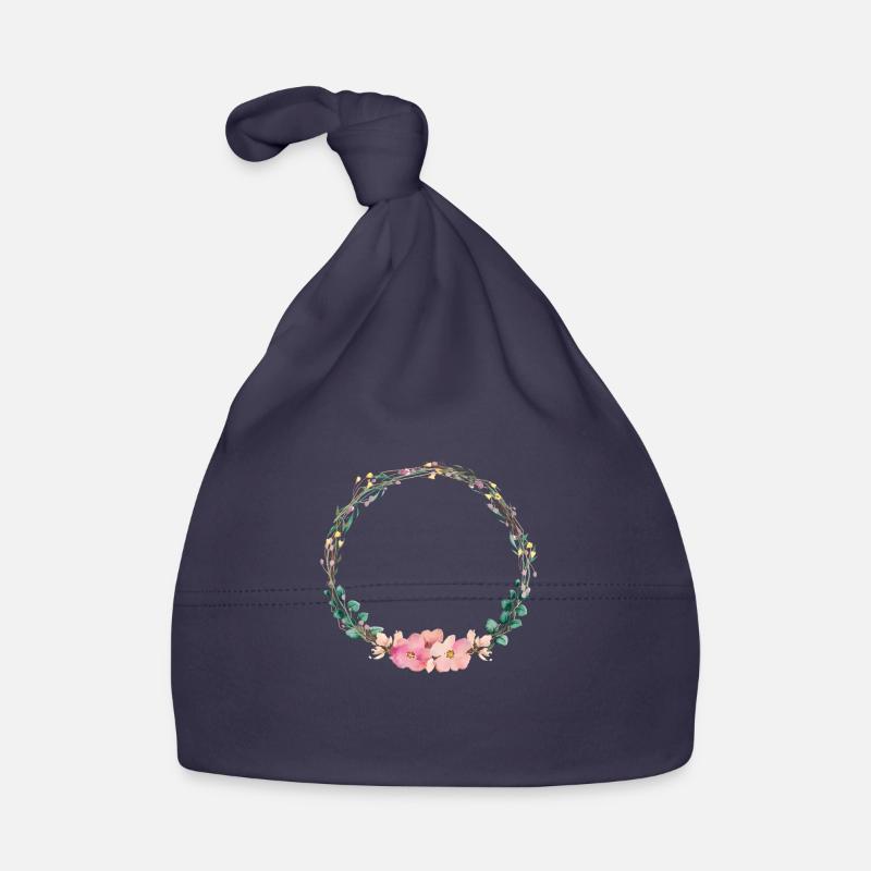 Customizable floral wreath Organic Baby Cap