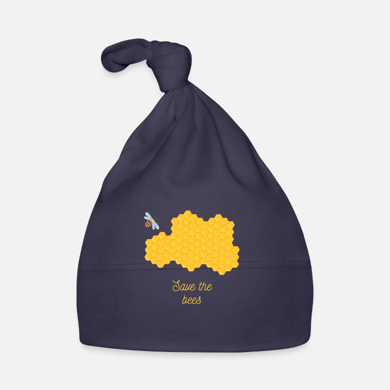 Save the bees - Bonnet bio Bébé - marine
