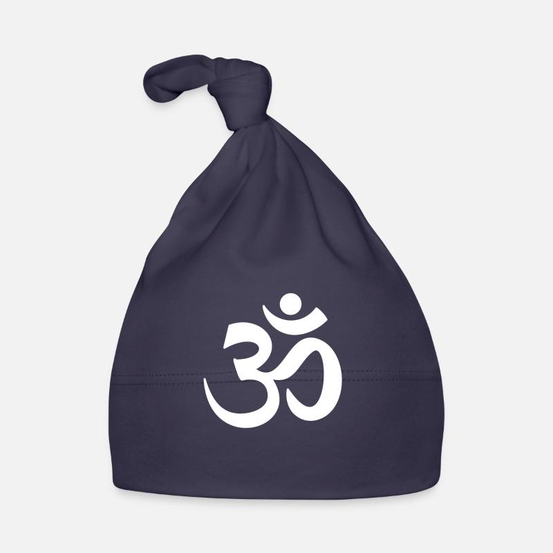 ohm sign white om yoga Organic Baby Cap
