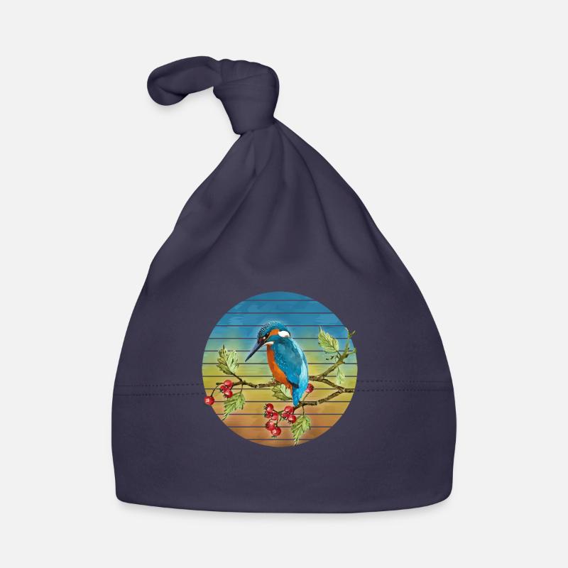 Bunter Vogel - Baby Bio-Mütze - Navy