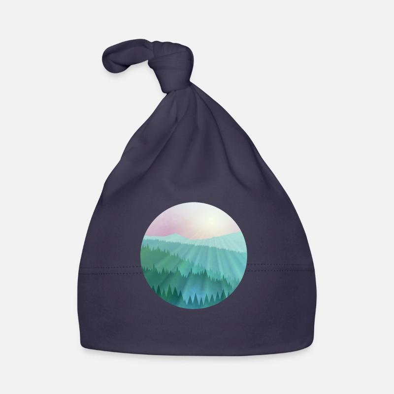 Misty mountain landscape Organic Baby Cap