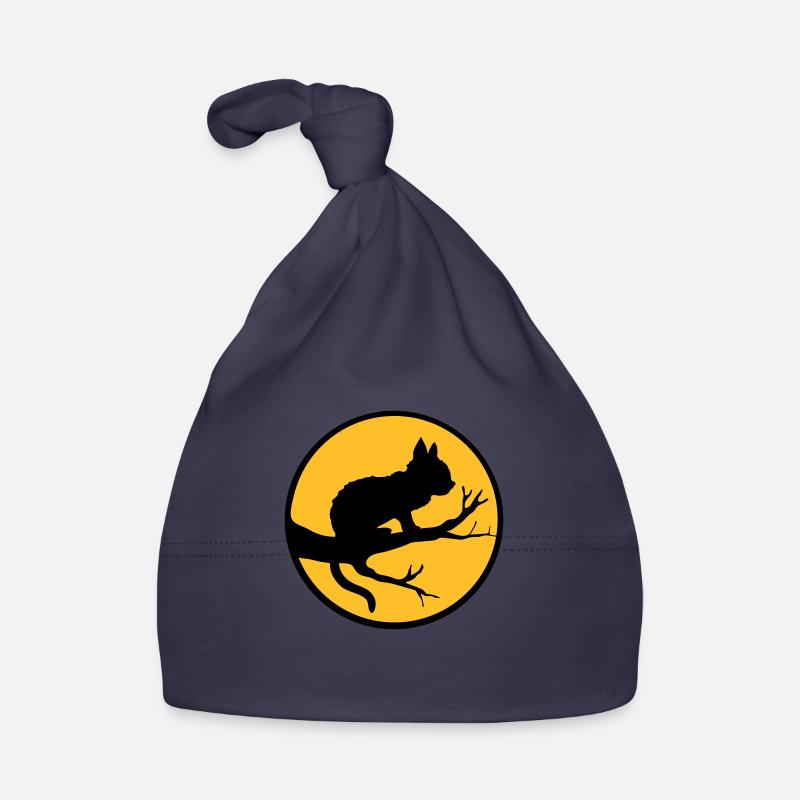 Black Cat Moon Tree Organic Baby Cap