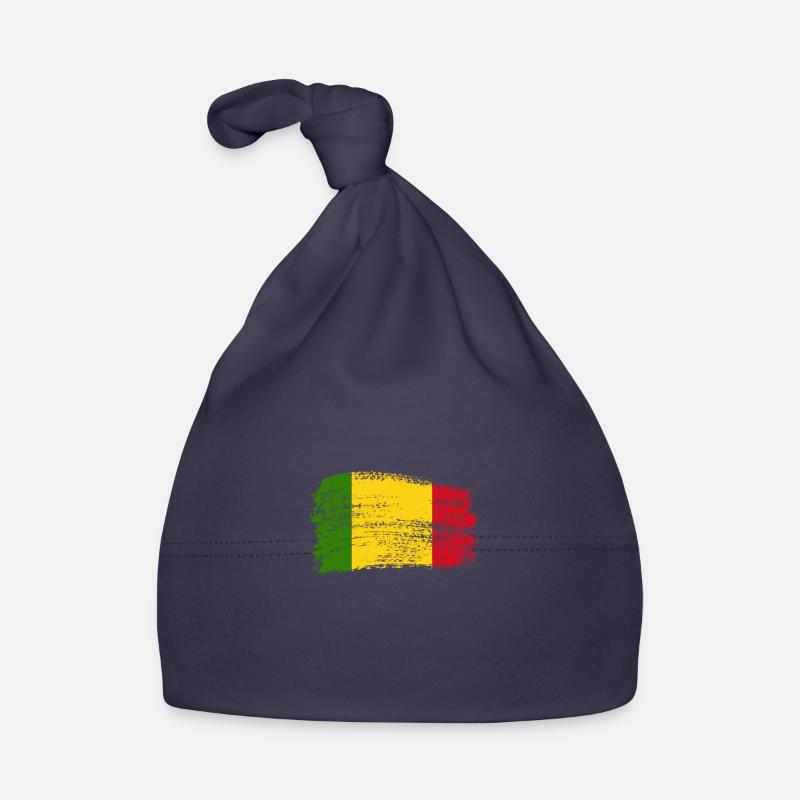 Drapeau de Mali - Bonnet bio Bébé - marine