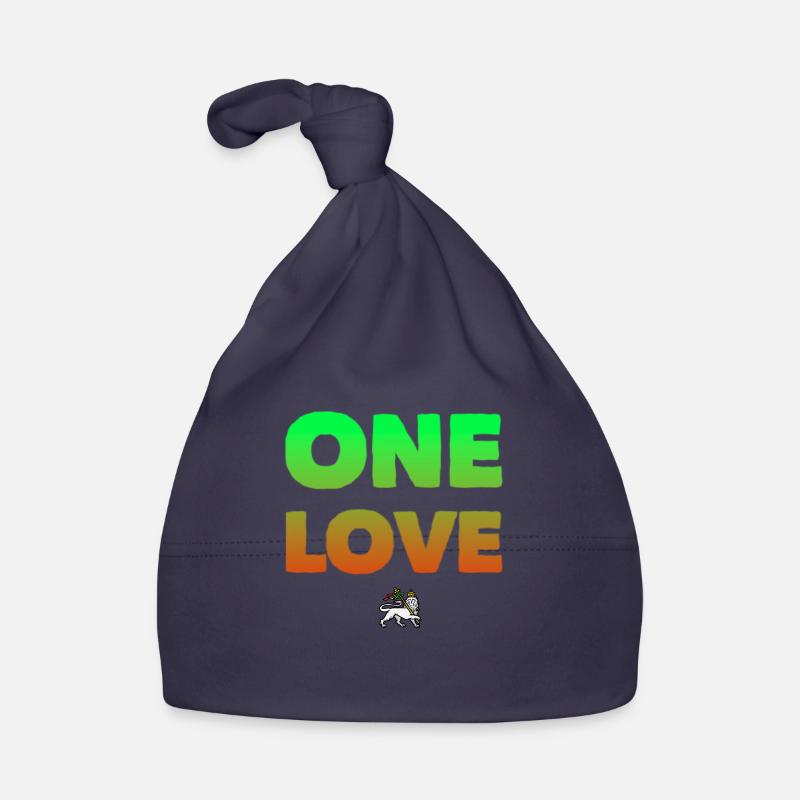 One Love Rastafari - Bonnet bio Bébé - marine