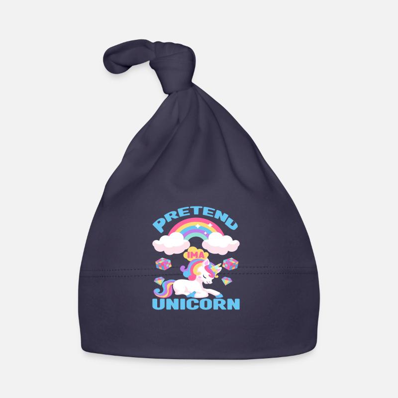 Pretend Im A Unicorn - Bonnet bio Bébé - marine