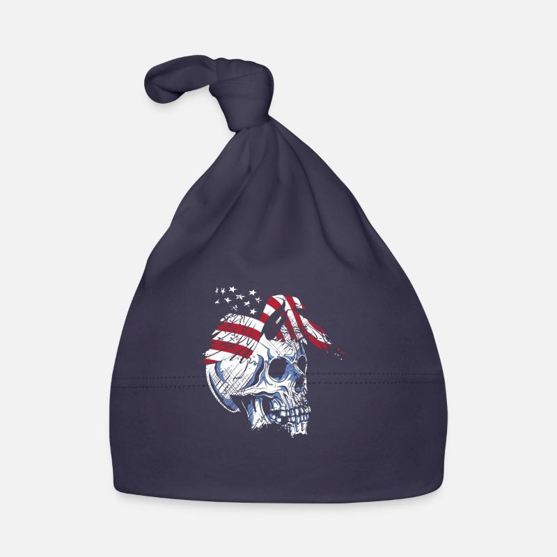 Skull Eagle - Organic Baby Cap - navy