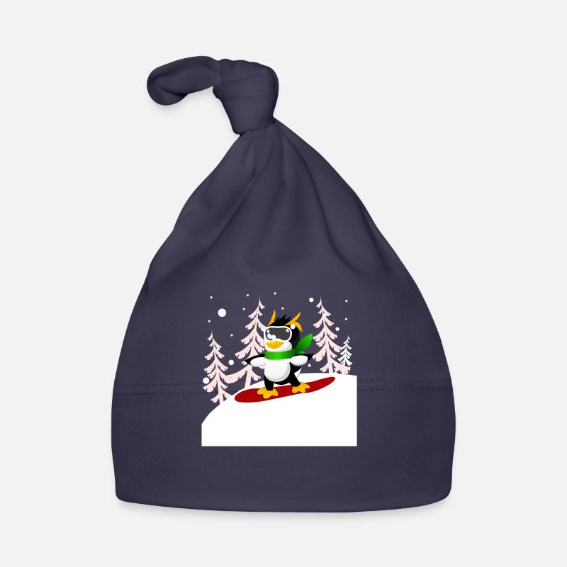 Snowboard Pinguin Baby Bio-Mütze