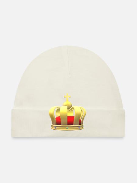 Couronnement du roi héritier Couronne du royaume de la reine - Bonnet bio Bébé - marine - Devant