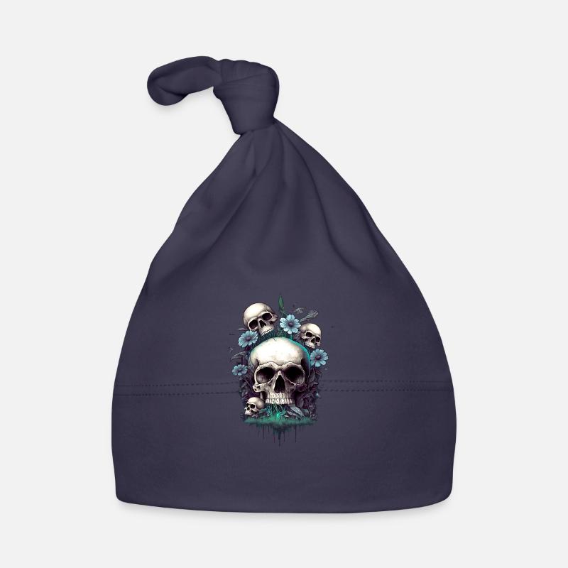 Crânes et fleurs envahis de fleurs Bonnet bio Bébé