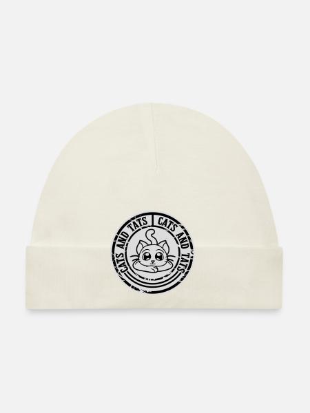 cats and tats Zitat - Baby Bio-Mütze - Navy - Vorne