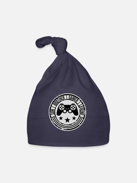 son brother gamer legend - Baby Bio-Mütze - Navy - Vorne