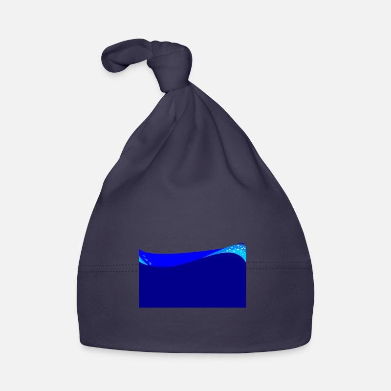 Dark Blue Wave Background - Organic Baby Cap - navy