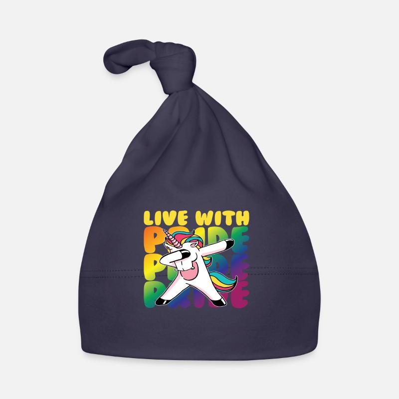 Vivre avec Pride Einhorn Licorne Bonnet bio Bébé