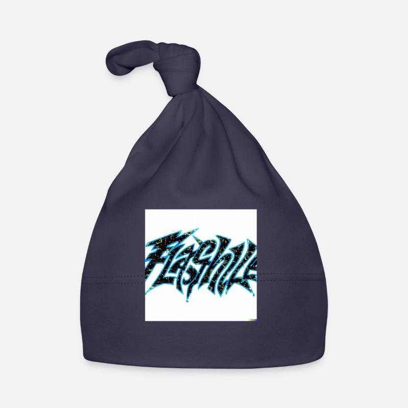 a cool graffiti with a white background - Baby Bio-Mütze - Navy