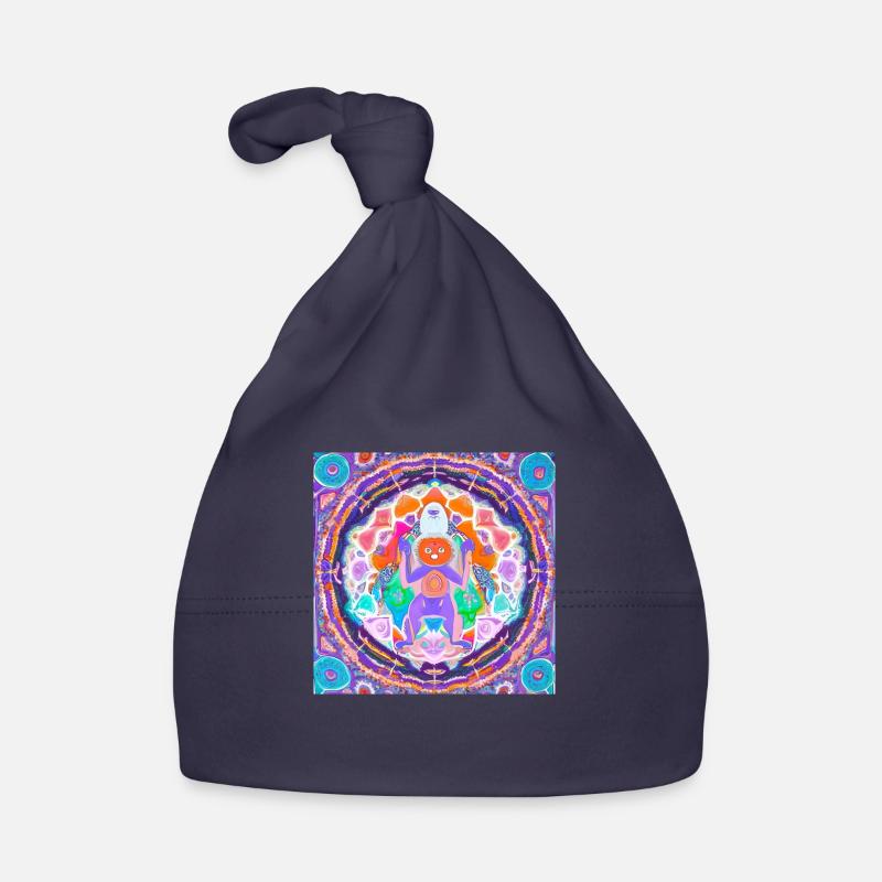 Yeti Mandala Mania - Bonnet bio Bébé - marine
