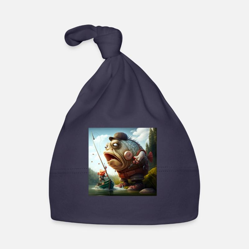 Caricature de pêcheur Bonnet bio Bébé