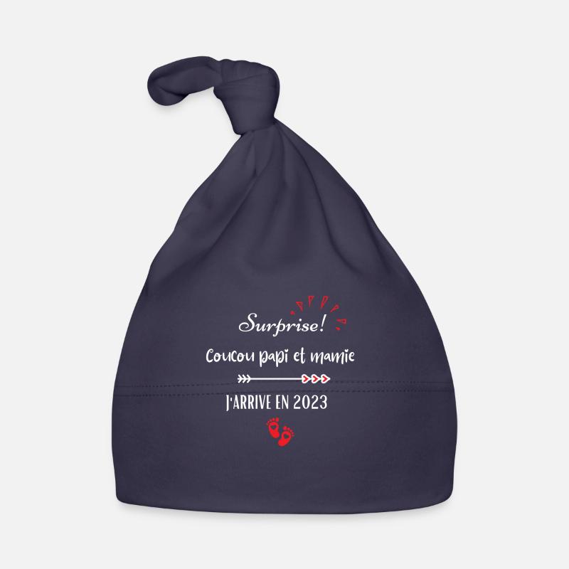 papi et j'arrive en 2023 Bonnet bio Bébé