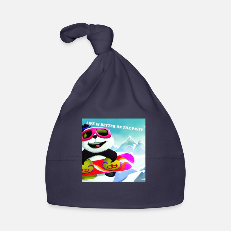 Panda on Snowboard Variant 2 Gift Organic Baby Cap