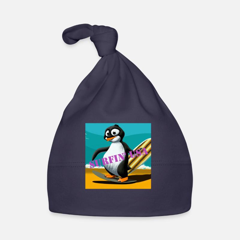 Surfender Pinguin Geschenk Baby Bio-Mütze
