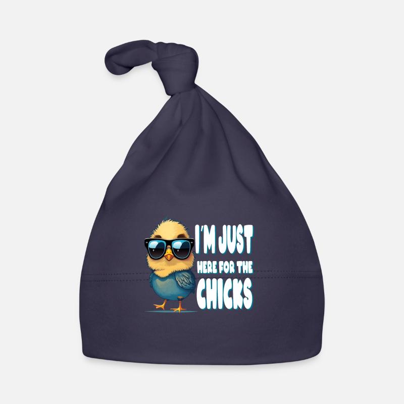Im Just Here For The Chicks Cute Easter Design Organic Baby Cap