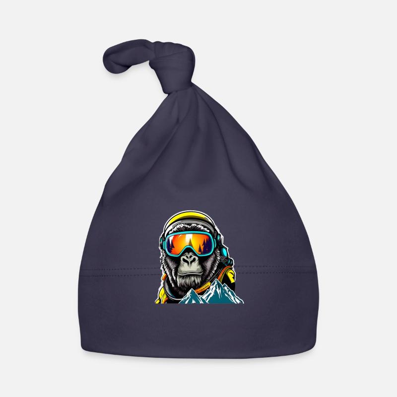 Cooler Gorilla-Skifahrer Baby Bio-Mütze