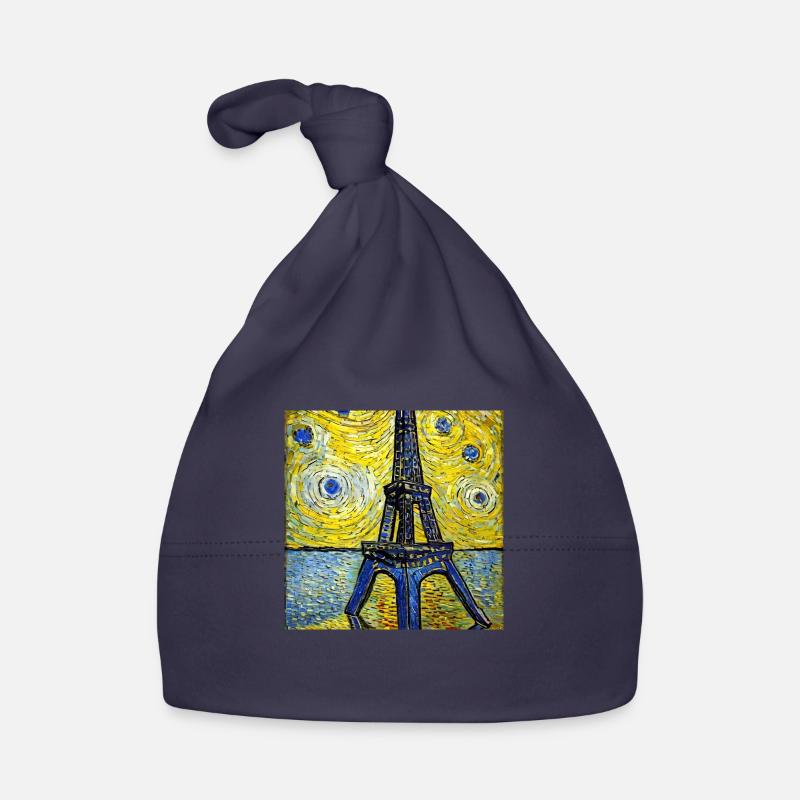 Paris Eiffel Tower van gogh Organic Baby Cap