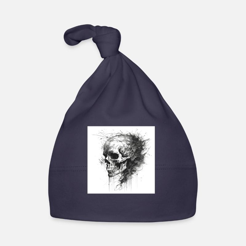 Creepy skull skull in Goth and emo style Organic Baby Cap