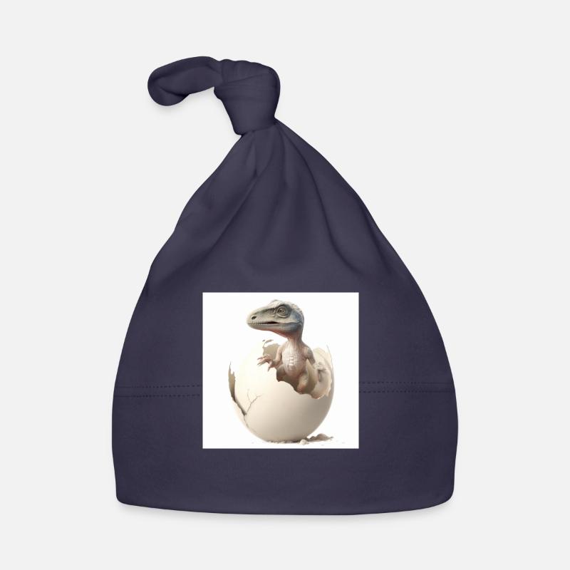 Un bébé dinosaure voit le jour - Bonnet bio Bébé - marine
