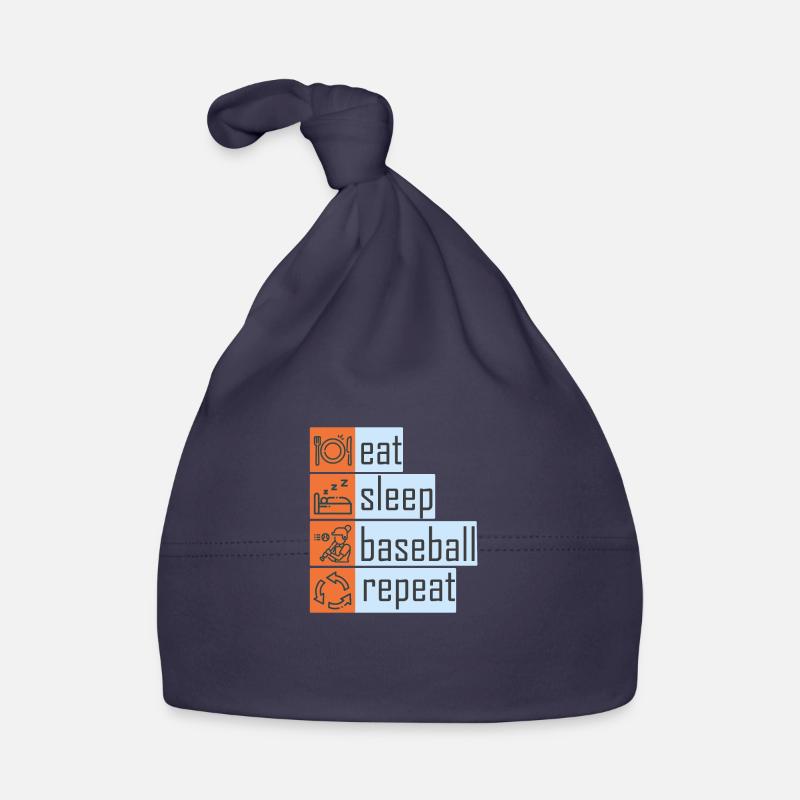 Eat Sleep Baseball Repeat Organic Baby Cap