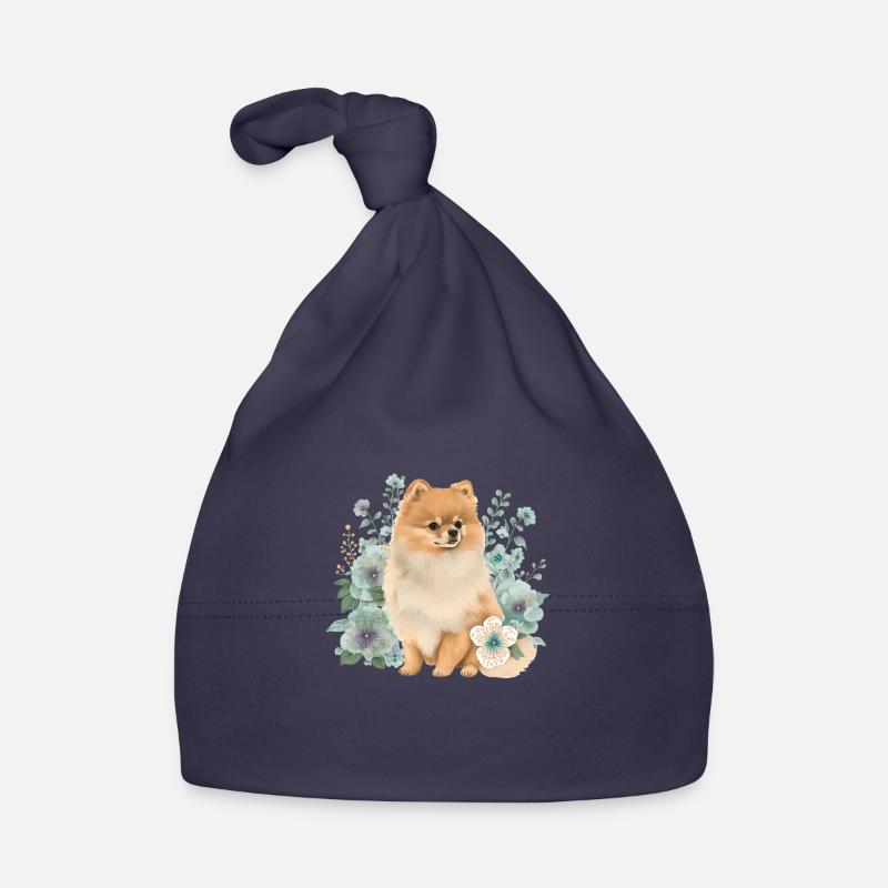 Poméranain Fleur de Poméranie Pastel Bonnet bio Bébé