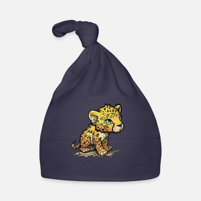 Leopard comic style Organic Baby Cap