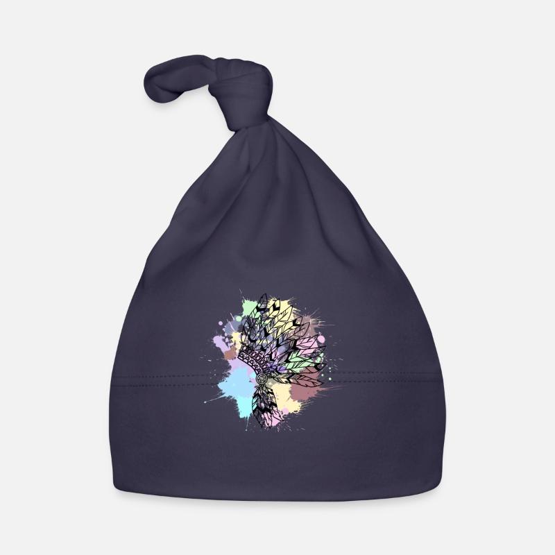 coiffe indienne noire couleur pastel Bonnet bio Bébé