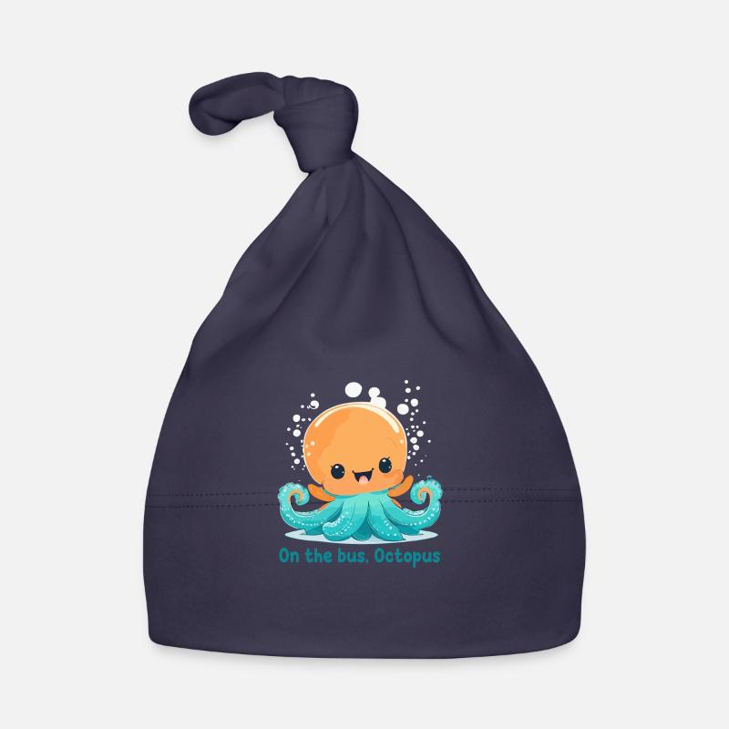 On the bus, Octopus - Bonnet bio Bébé - marine