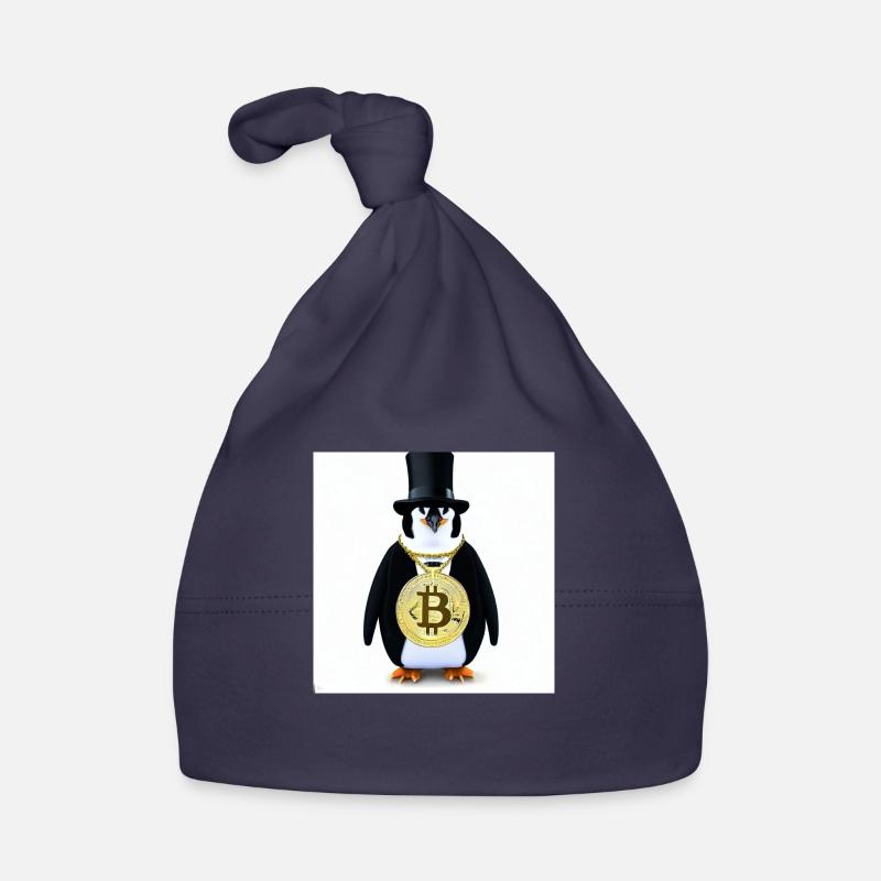 Pingouin cool - Bonnet bio Bébé - marine