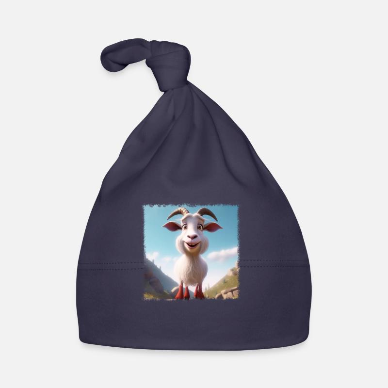 Chèvre heureuse - Bonnet bio Bébé - marine