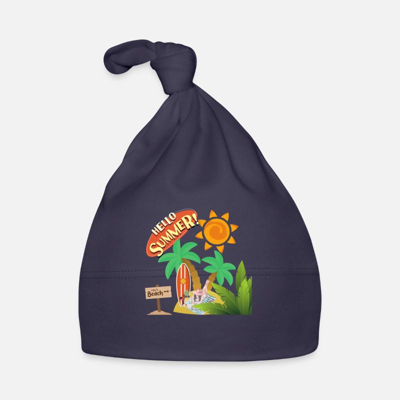 Bienvenue l'été - Bonnet bio Bébé - marine