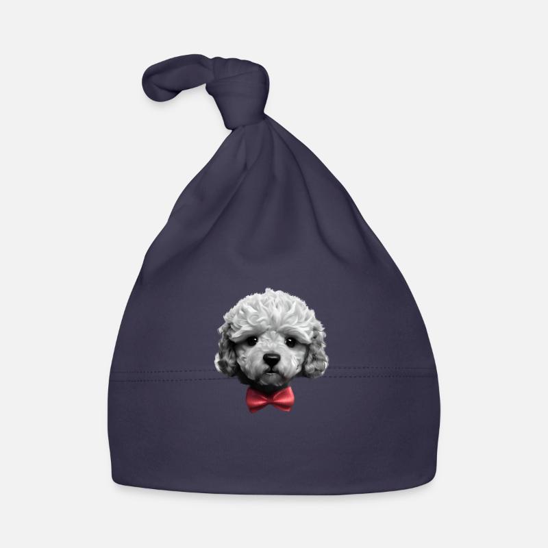 Caniche avec nœud papillon Propriétaire de chien Chiot caniche Bonnet bio Bébé