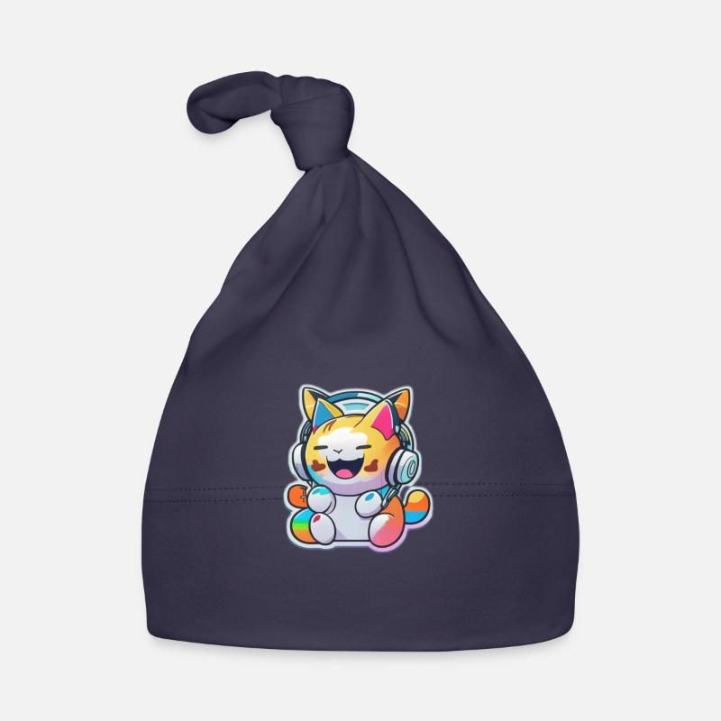 Chat arc-en-ciel Bonnet bio Bébé
