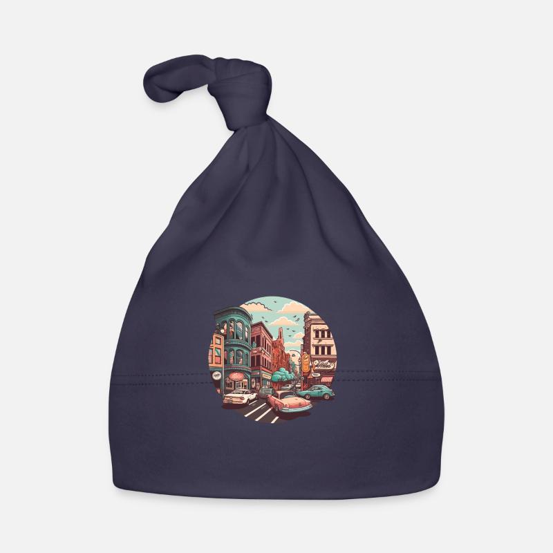Retro-Stadtleben Baby Bio-Mütze