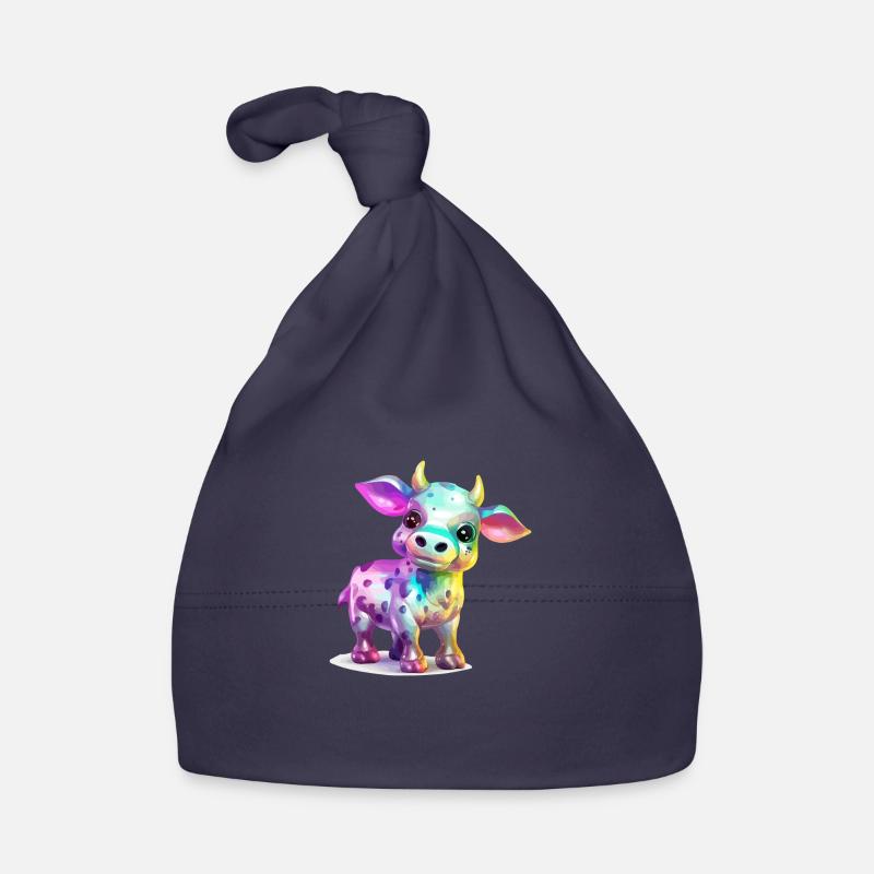 Mila la vache multicolore Bonnet bio Bébé