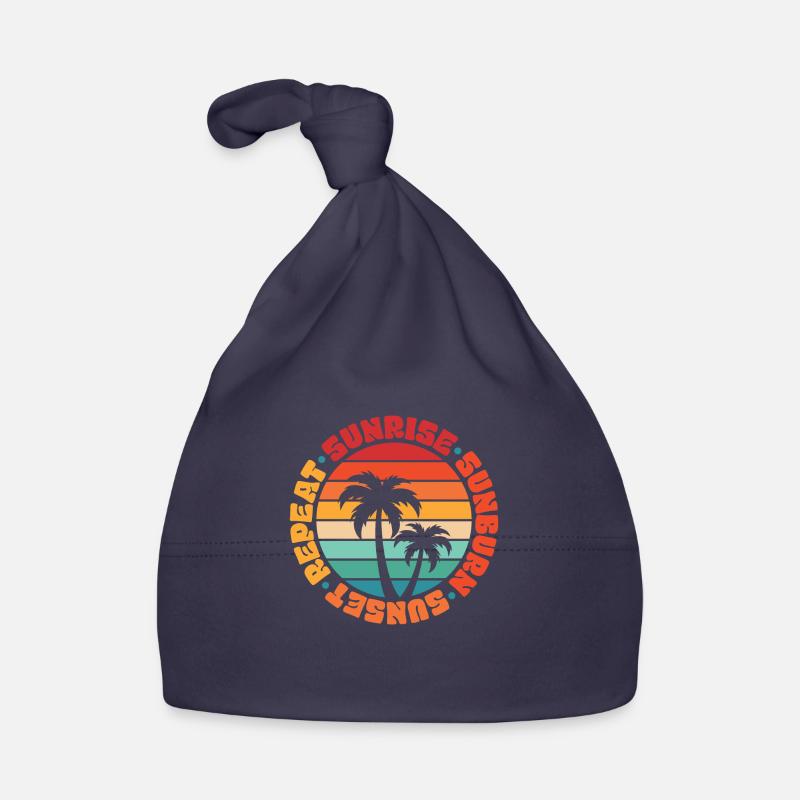 Lever du soleil Coucher de soleil Répéter Été Soleil Plage Bonnet bio Bébé
