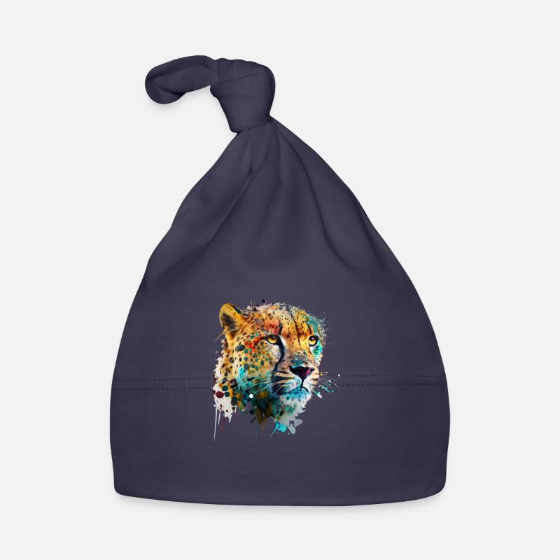 Panthère - Bonnet bio Bébé - marine
