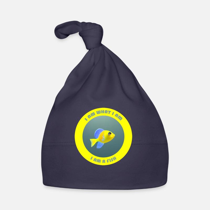 Je suis ce que je suis, je suis un poisson - Bonnet bio Bébé - marine
