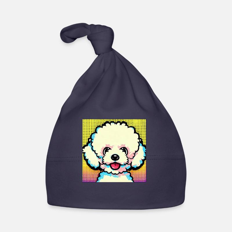 Bichon Frisé Pop Art - Bonnet bio Bébé - marine
