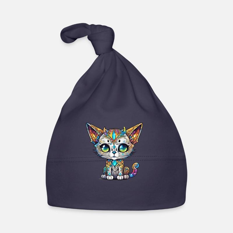 Bunte Chibi-Katze Baby Bio-Mütze