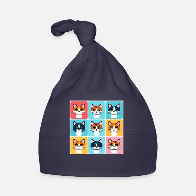 Motif de couleur de chat mignon Bonnet bio Bébé