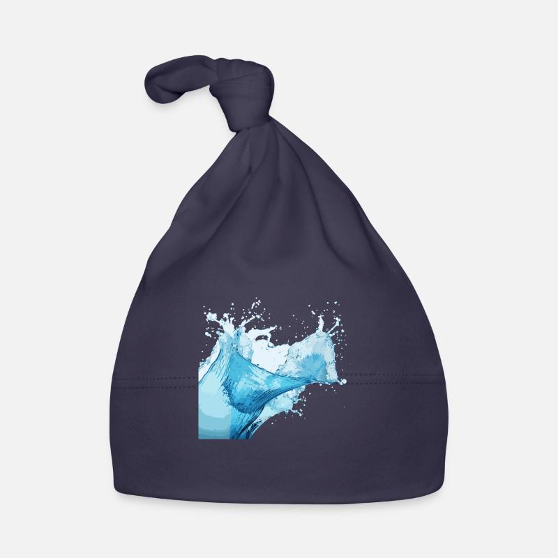 Des éclaboussures d’eau ! - Bonnet bio Bébé - marine