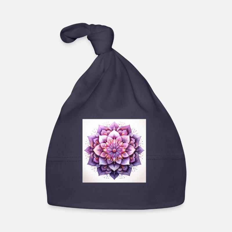 Cosmic Mandala - Bonnet bio Bébé - marine